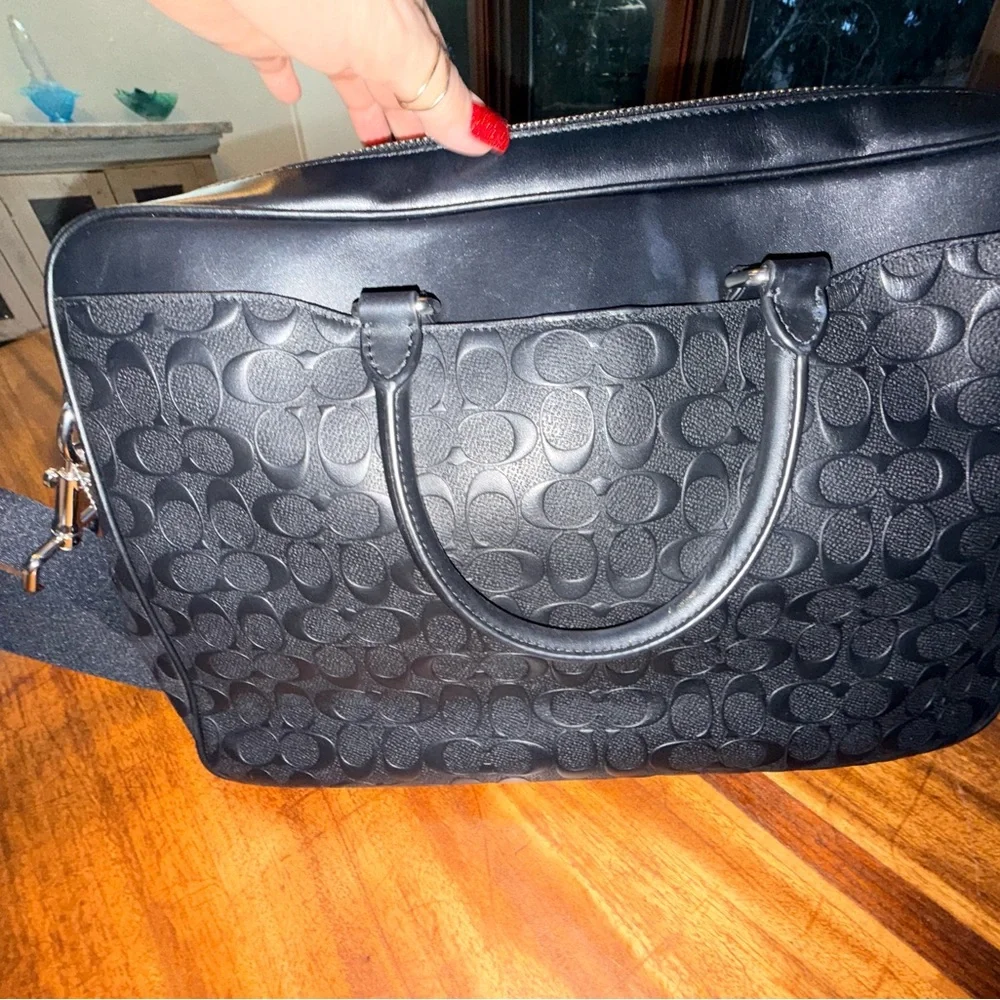 Coach Black Leather heavy duty briefcase Bag